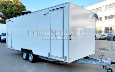 Прицеп туалет на 4 кабинки с вакуумным туалетным модулем