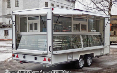 Автоприцеп торговый 813290 с угловой витриной